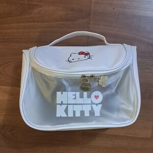 Hello Kitty White and Gold Cosmetic Carry Case with Red Bow